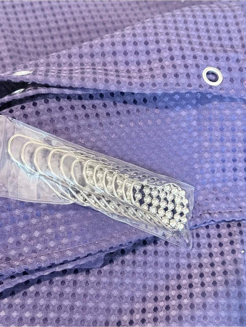 Waffle Weave Shower Curtain Panel in Deep Purple